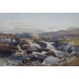 JOHN SYER (1815-1885) A moorland stream, signed & dated “J. Syer 81”, watercolour: 33cm x 49cm,