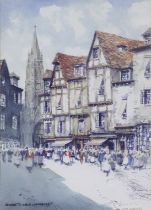 VICTOR NOBLE RAINBIRD (1887-1936) “In Old Rouen”, signed & inscribed, watercolour: 35cm x 24.5cm,
