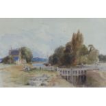 THOMAS JAMES SOPER (1836-1890) Teddington lock. Signed T. J. Soper, watercolour: 23cm x 34cm, framed