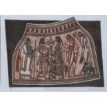 VALERIE THORNTON (1931-1991) “Etruscan Encounter”, coloured etching on wove paper, Signed & dated ’
