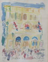 JAKE SUTTON (b. 1947) “Off to the Theatre”, coloured lithograph, signed & numbered 55/500 in pencil,