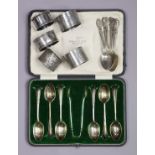 A set of six silver Onslow pattern teaspoons & matching sugar tongs, Sheffield 1917 by Walker &