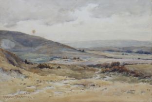 JOSEPH HAROLD SWANWICK, R.W. (1866-1929) On the downs, Wilmington; signed lower left, watercolour: