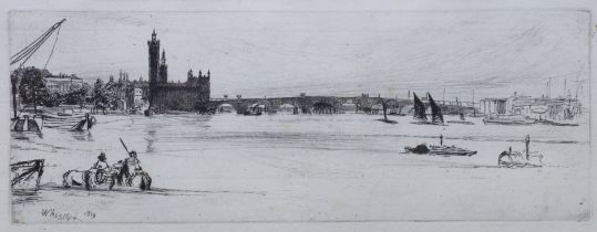 JAMES ABBOT MCNEILL WHISTLER (1834-1903) “Old Westminster Bridge” (Ilennedy 39), black & white