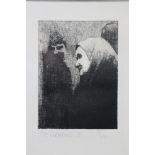 UKRANIAN SCHOOL (Contemporary) A black & white etching titled “Variations IX”, Signed, inscribed &