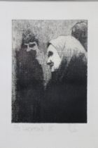 UKRANIAN SCHOOL (Contemporary) A black & white etching titled “Variations IX”, Signed, inscribed &