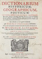 STEPHANO, Carlo & LLOYDIUM, Nicolaum: “DICTIONARIUM HISTORICUM, GEOGRAPHICUM, POETICUM…”, title page