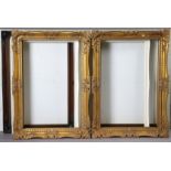 Eight various gilt & white painted wooden picture frames, various sizes.