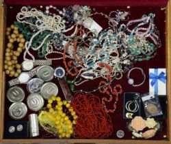 Three gents’ wristwatches; & various items of costume jewellery.