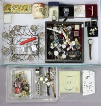 Various ladies & gents’ wristwatches; & various items of costume jewellery.