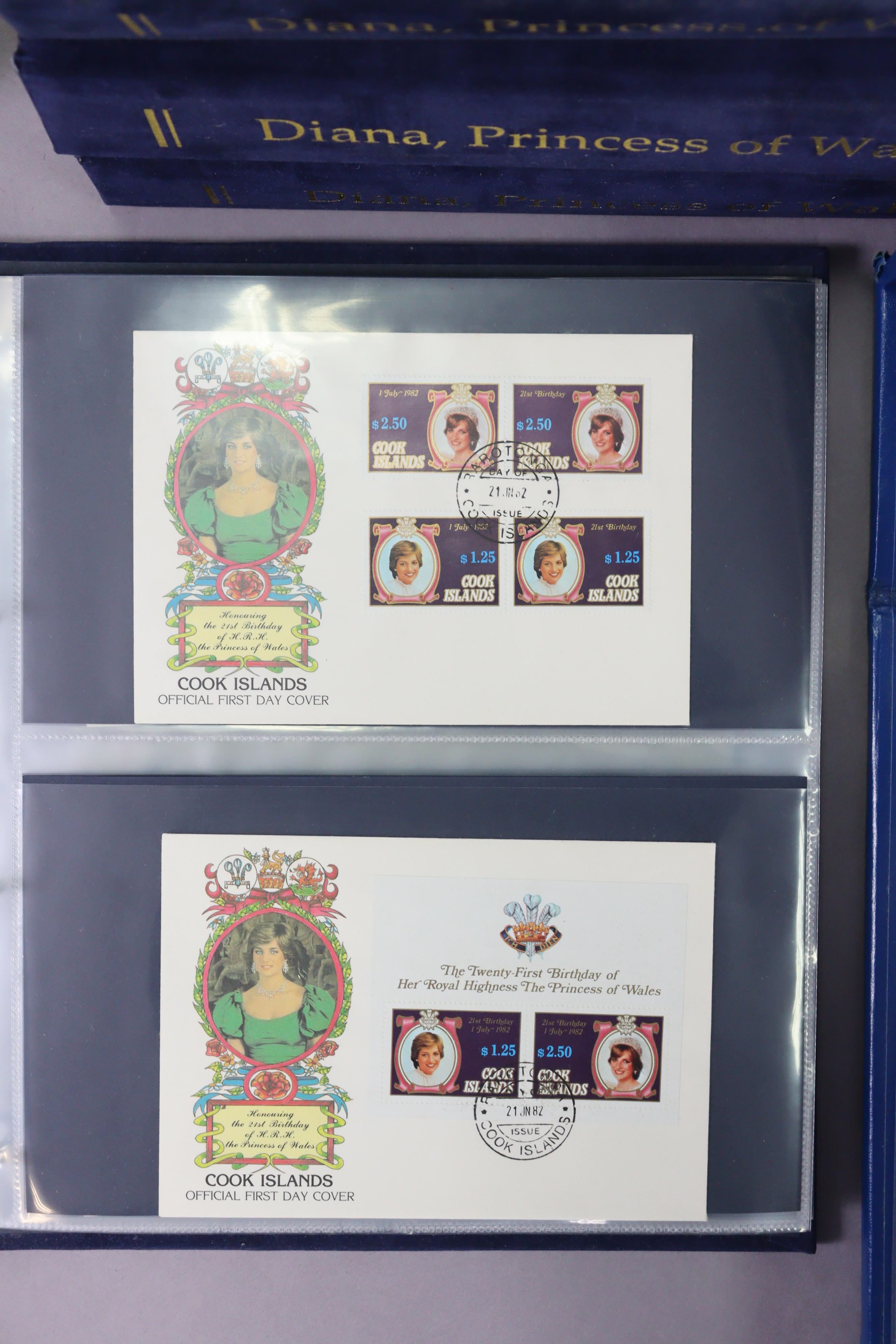 A large collection of GB & Commonwealth stamps relating to Princess Diana, including three SG albums - Image 2 of 4