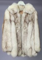 An early-mid 20th century ladies grey rabbit fur three-quarter length coat, bears label “Brahams,