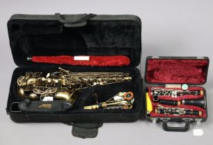 A Yamaha ebonised clarinet (model no. 26II); & an Eastar saxophone, each with case (saxophone w.a.f.