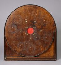 A vintage wooden bagatelle board, 6.8cm wide x 73cm high.