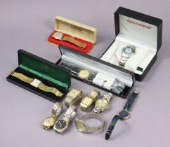 A Roamer “Popular” 17 jewels ladies’ wristwatch with a leather strap, cased; & ten various other