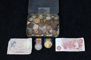 A pair of First World War service medals, British War Medal Victory Medal, awarded to Sapper W.