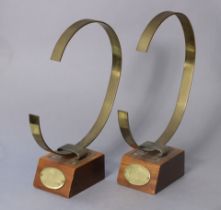 A pair of Mulberry counter-top handbag display stands, 36.5cm high.