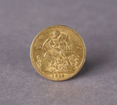 A George V gold sovereign, 1912.