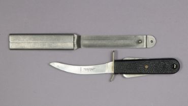 A mid-20th century RAF MK III survival knife the 10cm long single-edge curved blade stamped Joseph