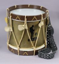 An Everplay Extra painted wooden military side drum, 37.75cm diameter x 37cm high.