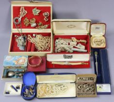 Two ladies’ wristwatches; two pocketknives; various items of costume jewellery, etc.