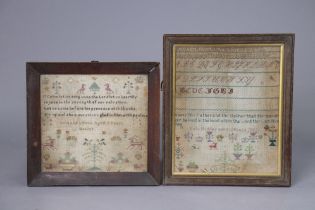 A late 19th century alphabet needlework sampler by Kate Hodses aged 12 years 1882, 34cm x 27.