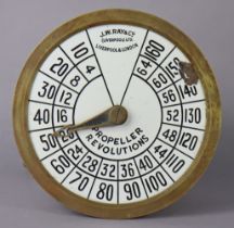 A vintage brass cased steam engine? propeller pressure tester by J, W, Ray & Co. of Liverpool &