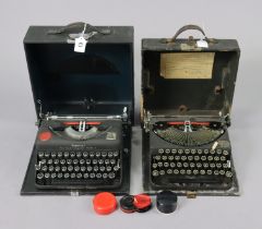 A Vintage Imperial (Model T) portable typewriter; & a vintage Remington portable typewriter, each