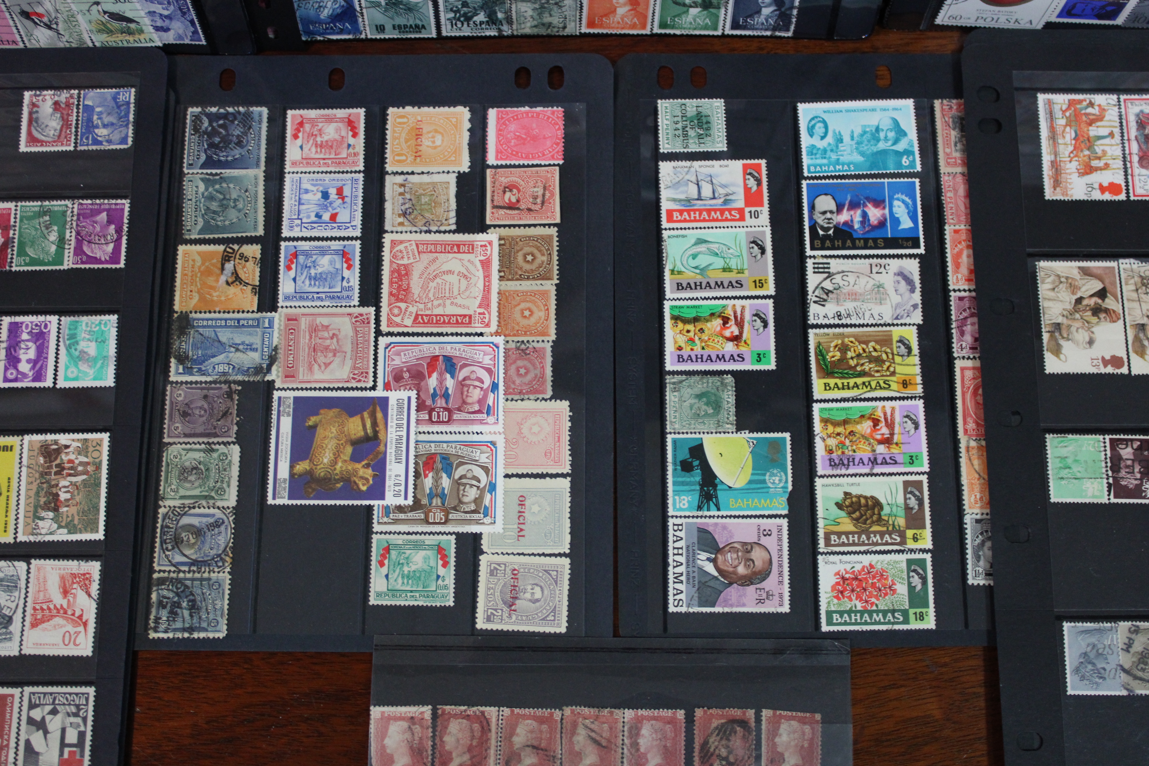 A collection of British Commonwealth & foreign stamps, including fifteen star-plate 1d Reds, on 26 - Image 3 of 4