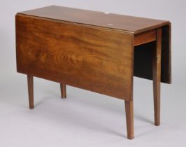 A Cuban mahogany drop-leaf dining table on four square tapered legs, 105.5cm wide x 70.5cm high.