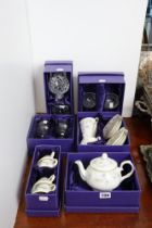 A Duchess bone china “Tranquillity” fourteen-piece part tea service; & four cut-glass drinking