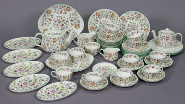 Forty-eight items of Minton’s bone china “Haddon Hall” teaware (mostly seconds).