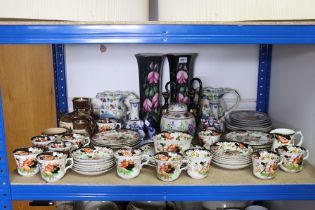 Two Mason’s Ironstone china “Regency” jugs; a floral decorated part tea service; & sundry other