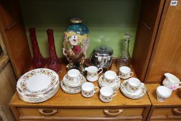 A Colclough bone china floral decorated part dinner & tea service; a similar Royal Stafford part tea