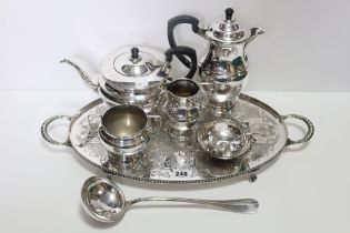 A silver plated four-piece tea & coffee service; & various other items of platedware.