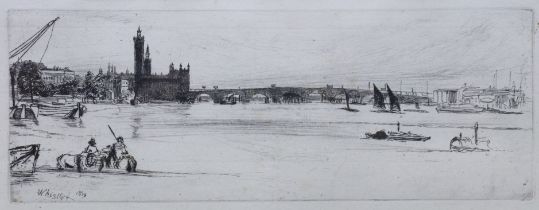 JAMES ABBOT MCNEILL WHISTLER (1834-1903) “Old Westminster Bridge” (Kennedy 39), black & white