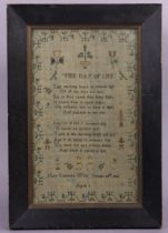 A William IV needlework sampler, wrought by Mary Leonora Wills, October 23rd, 1833, Aged 9, worked