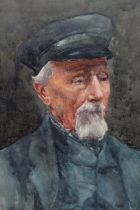 ENGLISH SCHOOL, early 20thC A head & shoulders portrait of a sea captain, signed indistinctly