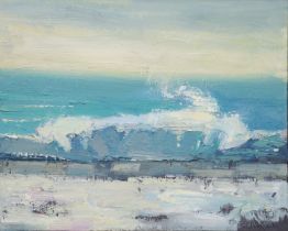 GARY LONG (b. 1945). “Warm Wave”, signed lower right, oil on board: 41cm x 51cm, framed (62cm x 72cm