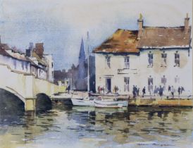 ALAN SIMPSON (1941-2007). Wareham Quay, Dorset. Signed, watercolour: 20.5cm x 26.5cm, framed &