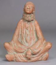 MARGARET PEGGY MACH, A composition figure of a seated clown, 35cm high.