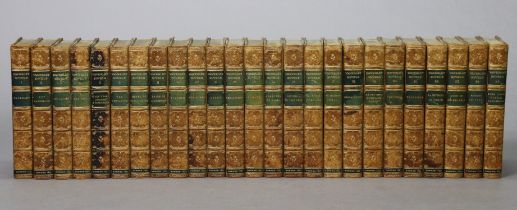 A set of 25 leather-bound volumes “Waverly Novels” by Sir Walter Scott, publ. Adam & Charles Black,