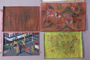 Seven various 20th century Chinese paintings on canvas (all loose, 32cm x 46cm to 39cm x 56cm).