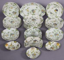 A late 19th century Italian faience (Cantagalli) extensive 42-piece part dinner service, painted