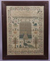A George IV needlework sampler, wrought by Ann Foster, Aged 8, dated 1825, worked in coloured