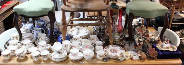 A Colclough bone china floral decorated part dinner & tea service; a similar Royal Stafford part tea