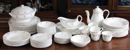 A Wedgwood bone china “Pink Garland” part dinner & coffee service