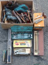 A Stanley “No. 50” combination carpenters plane boxed; & various other hand tools.
