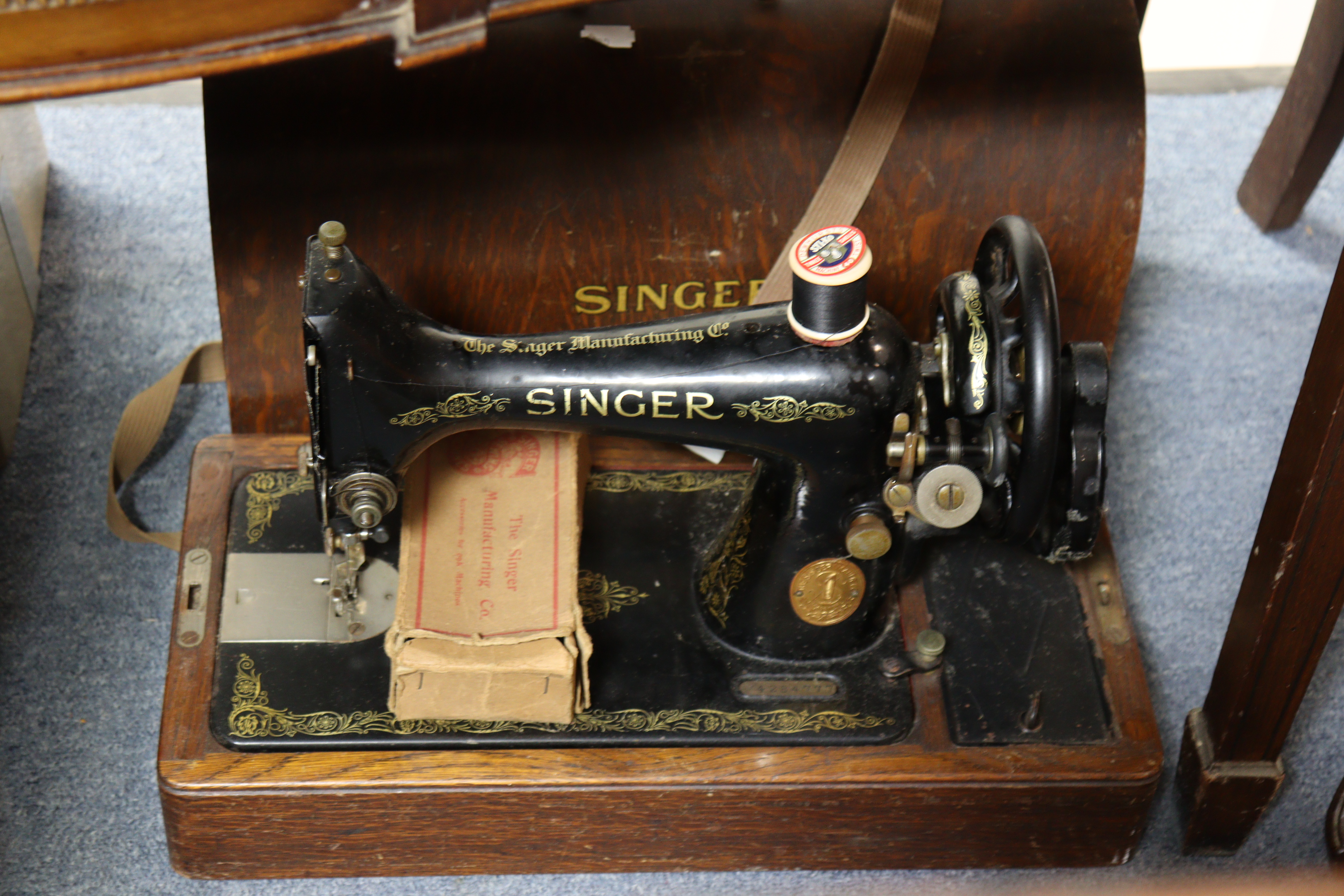 A Cresta “Autostitch” electric sewing machine; & a Singer hand-sewing machine, each with case. - Image 2 of 2