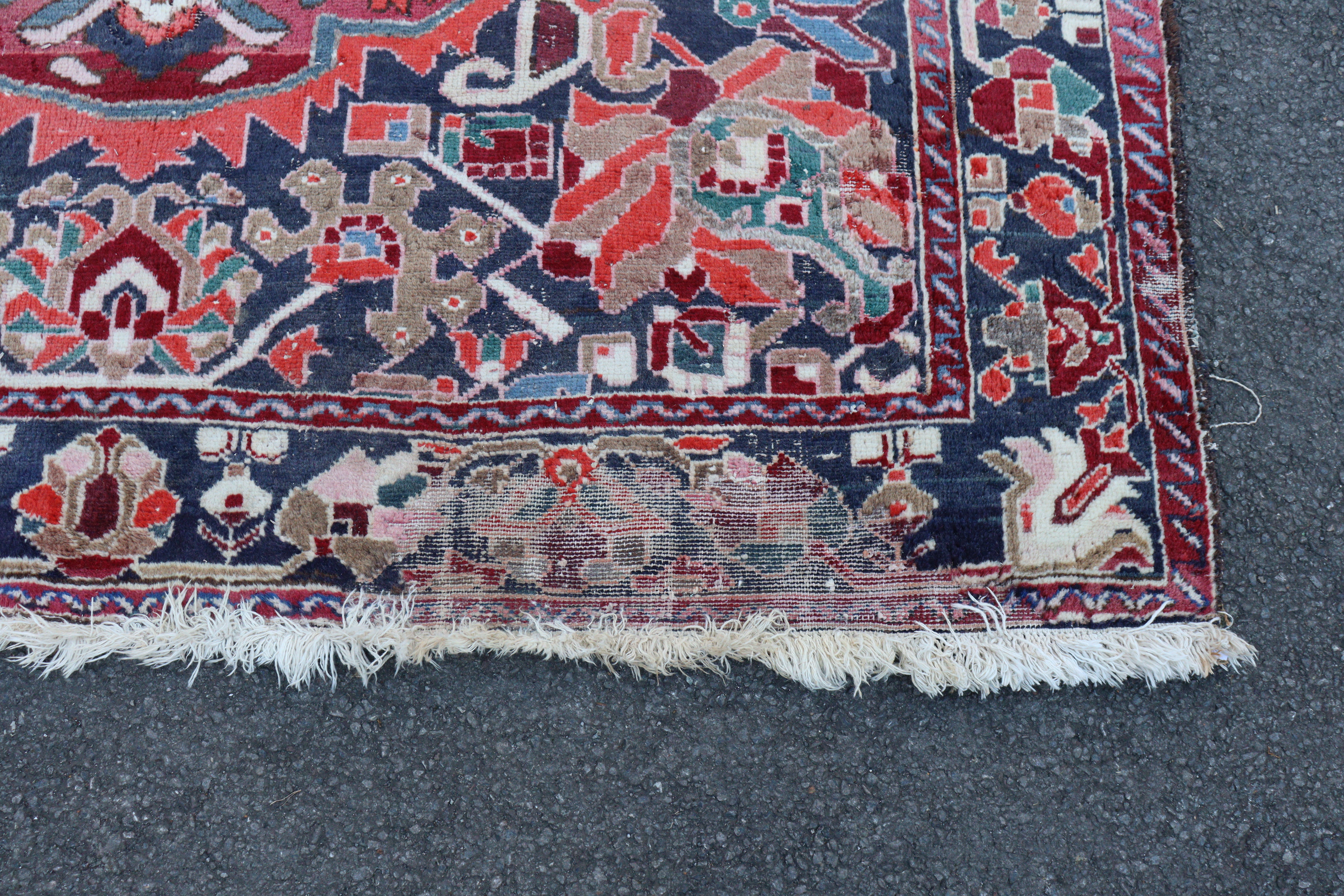 A Bakhtiar carpet of madder ground with central medallion & all-over repeating geometric designs in - Image 4 of 8